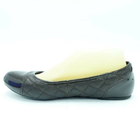 B.O.C. Ballerina flats Women size‎ 8.5 Brown Faux Leather quilted cap toe - Picture 3 of 10